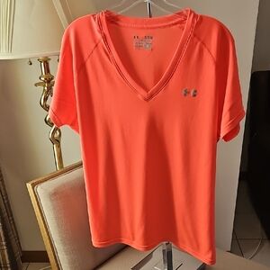 Under Armour Women's Bright Orange V-Neck Tee